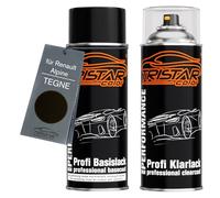 TRISTARcolor Pintura automotriz Set de botes de spray para Renault/Alpine TEGNE Noir Etoile Nacre Pintura base pintura transparente aerosol 400 ml