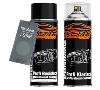 TRISTARcolor Pintura automotriz Set de botes de spray para Seat LS6M Verde Aqua Metallic Pintura base pintura transparente aerosol 400 ml