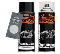 TRISTARcolor Pintura automotriz Set de botes de spray para VW/Volkswagen A7W Reflexsilber Metallic/Plata Reflex Metallic Pintura base pintura transparente aerosol 400 ml