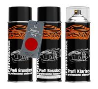 TRISTARcolor Pintura automotriz Set de botes de spray para Xiaomi R01 Rong Yan Hong Metallic Fondo pintura base pintura transparente aerosol 400 ml