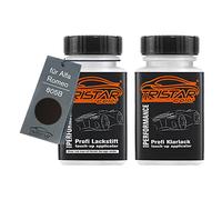 TRISTARcolor Pintura automotriz Set de lápices de retoque para Alfa Romeo 805B Nero Etna Perl Pintura base pintura transparente, 50 ml cada uno