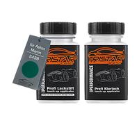 TRISTARcolor Pintura automotriz Set de lápices de retoque para Aston Martin 3438 Goodwood Green Pintura base pintura transparente, 50 ml cada uno