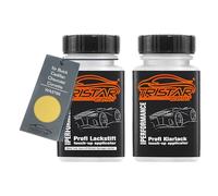 TRISTARcolor Pintura automotriz Set de lápices de retoque para Buick/Cadillac/Chevrolet/Corvette WA3795 Safari Yellow Pintura base pintura transparente, 50 ml cada uno