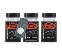 TRISTARcolor Pintura automotriz Set de lápices de retoque para Hyundai W6H Serenity White Perl Fondo pintura base pintura transparente 50 ml cada uno
