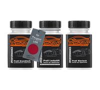 TRISTARcolor Pintura automotriz Set de lápices de retoque para Peugeot LKR Rouge Babylone Metallic/Babylon Rot Fondo pintura base pintura transparente 50 ml cada uno