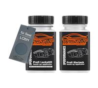 TRISTARcolor Pintura automotriz Set de lápices de retoque para Seat LQ5H Fiord Blue Pintura base pintura transparente, 50 ml cada uno