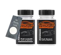 TRISTARcolor Pintura automotriz Set de lápices de retoque para Skoda 1026 Candy/Sugar White/Candyweiss Pintura base pintura transparente, 50 ml cada uno