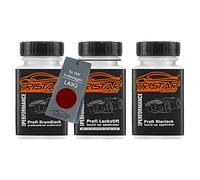 TRISTARcolor Pintura automotriz Set de lápices de retoque para VW/Volkswagen LA3Q Ruby Red Metallic Fondo pintura base pintura transparente 50 ml cada uno