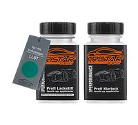 TRISTARcolor Pintura automotriz Set de lápices de retoque para VW/Volkswagen LL6T Friesengrün/Friesen Green Pintura base pintura transparente, 50 ml cada uno
