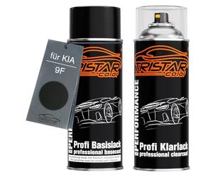 TRISTARcolor Pintura automotriz Spray para KIA 9F Stone Black Perl + barniz | Kit capa de base + barniz, Aerosoles 400ml