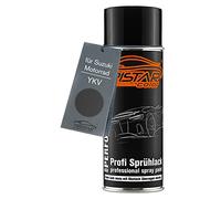 TRISTARcolor Pintura para motos Bote de spray para Suzuki Motorrad YKV Black Perl Metallic Matt Pintura base aerosol 400 ml