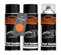 TRISTARcolor Pintura para motos Set de botes de spray para Kawasaki 17L Candy Burnt Orange Metallic Fondo pintura base pintura transparente aerosol 400 ml