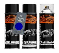 TRISTARcolor Pintura para motos Set de botes de spray para Yamaha DPBMC Deep Purple Blue Perl Fondo pintura base pintura transparente aerosol 400 ml
