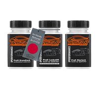 TRISTARcolor Pintura para motos Set de lápices de retoque para Honda Motorrad R101CU Candy Glory Red Metallic Fondo pintura base pintura transparente 50 ml cada uno