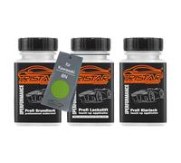 TRISTARcolor Pintura para motos Set de lápices de retoque para Kawasaki 8N Candy Lime Green Metallic Fondo pintura base pintura transparente 50 ml cada uno