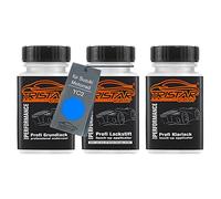 TRISTARcolor Pintura para motos Set de lápices de retoque para Suzuki Motorrad YC2 Candy Grand Blue Perl Fondo pintura base pintura transparente 50 ml cada uno