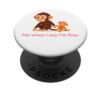 Triste bebé Mono, pégame un puñetazo Cuando Digo Que Estoy Bien PopSockets PopGrip Adhesivo