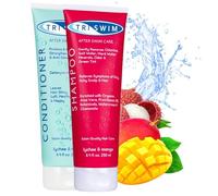 TRISWIM - Lote de champú y acondicionador para después de nadar, tratamiento capilar anticloro para nadadores, elimina el tinte verde, vegano y libre de crueldad animal (250+250 ml)