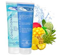 TRISWIM - Lote de champú y acondicionador para después de nadar, tratamiento capilar anticloro para nadadores, elimina el tinte verde, vegano y libre de crueldad animal (251+250 ml)