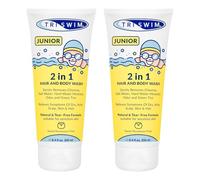 TRISWIM - Paquete de 2 Junior Gel de Baño y Champú Anticloro Después de la Natación para Niños, Elimina Suavemente el Olor a Cloro y Piscina, la Fórmula Natural Previene la Picazón en la Piel -2x200ml
