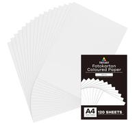 Tritart Cartulinas blancas A4 - 120 hojas de 300 g/m² - Bloc de cartulina blanca A4 para impresora - Papel para decoración e impresiones - Base para dibujo pintura DIY