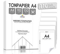 Tritart Folios Blancos A4 - Hojas Blancas DIN A4 de 110 g/m2-120x Paquete Folios Blancos A4 - Papel Blanco DinA4 para Imprimir Fotos Posters Hacer Carteles Postales Manualidades