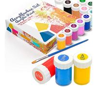 Tritart - Set Pinturas Acrílicas - 15 Colores x 18 ml - Con Pincel para Trabajo Artístico, Manualidades - En Papel, Madera, Lienzo, Cartón, Plástico - Para Artistas Profesionales y Aficionados