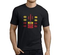 Tritó Design Camiseta de Algodon - Tablero de Control Kitt - Coche Fantastico - Knight Rider (FR/ES, Letras, L, Regular, Regular, Negro)