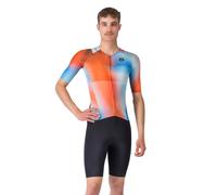 Tritraje Castelli Free San Remo 3 Manga Corta Naranja Azul, Talla XXL