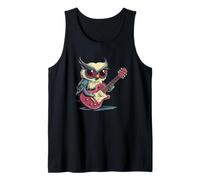 Trituración de búho fresco en un disfraz de guitarra eléctrica Camiseta sin Mangas