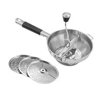 Triturador de cocina de acero inoxidable, apto para alimentos, 3 discos | Trituradora de patatas para aguacate, plátano, tomate, puré de frutas, alimentos para bebés, zanahorias, ajos, queso