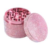 Triturador de Hierbas de Aluminio,Triturador de Diamante de 50 mm para Hierbas y Especias Secas (Rosa)