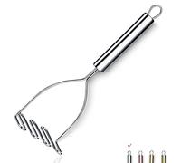 Triturador De Patatas, Cortador De Patatas De Metal Resistente De Acero Inoxidable Con Pulidor De Espejo, Triturador De Mano, Triturador De Frutas Y Verduras (9,6 Pulgadas)