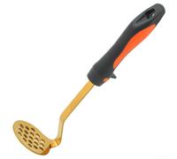 Triturador de patatas de acero inoxidable con peso equilibrado y base resistente para puré rápido de patatas, frijoles, aguacates y otros alimentos, apto para lavavajillas (dorado)