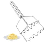 Triturador de patatas de acero inoxidable: deja de luchar con grumos, triturador de doble acción y herramienta de cocina, metal inoxidable apto para lavavajillas, mango cómodo | Perfecto para guacamol