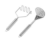 Triturador de patatas de acero inoxidable, prensador de barro para alimentos, puré de funcionamiento manual para aguacate, papas, frijoles, carne y verduras (lineal y con forma de 7)