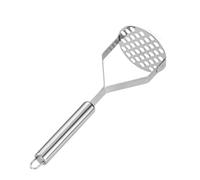 Triturador de patatas de acero inoxidable, prensador de barro para alimentos, puré de funcionamiento manual para aguacate, papas, frijoles, carne y verduras (redondo)