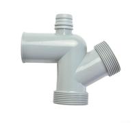 Triturador de residuos de alimentos de doble fregadero con junta en T | Compatible con fregadero único, construcción de plástico, evita obstrucciones, fácil flujo, acabado gris o negro
