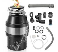 Triturador de residuos de alimentos, máquina trituradora de basura bajo el fregadero de 1,4 L con 4000 rpm, interruptor neumático, contenedores de eliminación de residuos automáticos