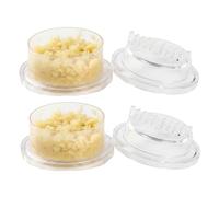 Trituradora de ajo Paquete de 2 Molinillo giratorio de picadora de ajo de plástico transparente con fácil para picar Apto para lavavajillas Herramienta de prensa para utensilios de cocina s