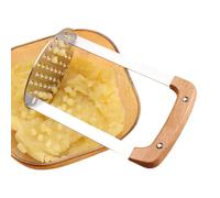 Trituradora de alimentos - Trituradora de frijoles de acero inoxidable, picadora de cocina integrada, trituradora manual de patatas fácil de mantener con mango de madera para patatas, aguacates y