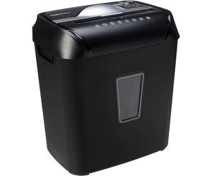 Trituradora de Corte Cruzado para Papel y Tarjetas de Crédito, 12 Hojas, Negra, Ideal para Oficina o Hogar