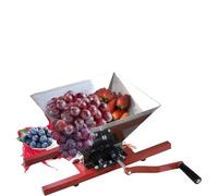 Trituradora de frutas de acero inoxidable de 7 L, molinillo manual de manzana con tolva grande y manivela, para hacer vino y jugo casero, fácil de montar y limpiar (ideal para uvas)