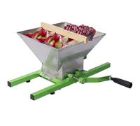 Trituradora de frutas de acero inoxidable, molinillo manual de manzana con mango de rodillo, pulper duradero para hacer sidra, vino y jugo, trituradora de uvas y frutas fácil de limpiar