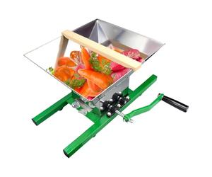 Trituradora De Frutas De Acero Inoxidable,Prensa Cítrica De Manivela Con Embudo De 7 Litros De Gran Tamaño,Pulparador Y Aplastar De Frutas | Para Uvas Bayas Peras Melocotones Ciruelas Cítricas Jugo