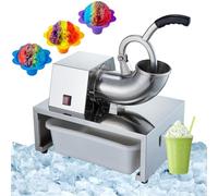 Trituradora de Hielo Comercial de 220 Libras/Hora, máquina eléctrica para Hacer Conos de Nieve con Cuerpo de Acero Inoxidable, Motor de Cobre de 1400 RPM, Resistente a Salpicaduras para el h