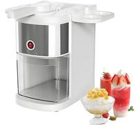 Trituradora de hielo comercial, máquina de cono de nieve de 200 W, con cubo de hielo de 2,5 L, cuchillas dobles de acero inoxidable, trituración rápida de hielo, alta eficiencia 80 kg/h, entrada de