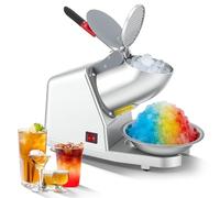 Trituradora de Hielo Eléctrica Capacidad de 85 kg/h, Máquina de Hielo Picado de 2 Hojas, Acero Inoxidable, 2200 RPM para bebidas frías, batidos, para bares, restaurantes, supermercados, plata