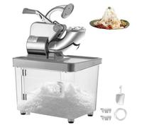 Trituradora de hielo eléctrica con cuchillas dobles de acero inoxidable, caja de almacenamiento de 4,4 L, máquina for hacer conos de nieve, máquina for afeitar hielo for restaurantes, bares, fiestas e