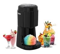 Trituradora de hielo eléctrica y máquina de granizado, máquina de afeitar de hielo de 135 W, máquina de hielo raspada de cono de nieve plegable, para el hogar, fiesta, cocina black